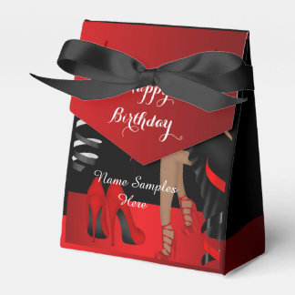 Birthday Party Red Black Shoe High Heels Favour Bo Box