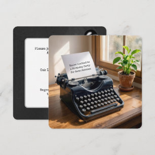 Birthday Party Retro Typewriter by a Window Invitation