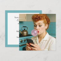 Birthday Party Retro Woman Texting On a Phone
