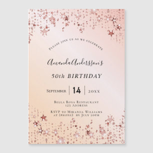 Birthday party rose gold blush pink stars modern