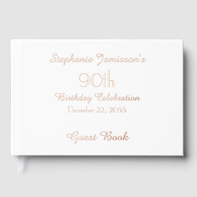 Birthday Party Rose Gold FOIL Memory Guest Book (Front)
