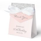 Birthday Party rose gold glitter silver thank you