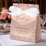 Birthday Party Rose Gold Thank You Cute Favour Box<br><div class="desc">Add a touch of elegance to your celebration with these rose gold thank you favour boxes — perfect for birthday parties, bridal showers, or any stylish event. Featuring a soft pink and metallic rose gold palette with a sweet thank-you message, these small gift boxes are ideal for candy, trinkets, or...</div>