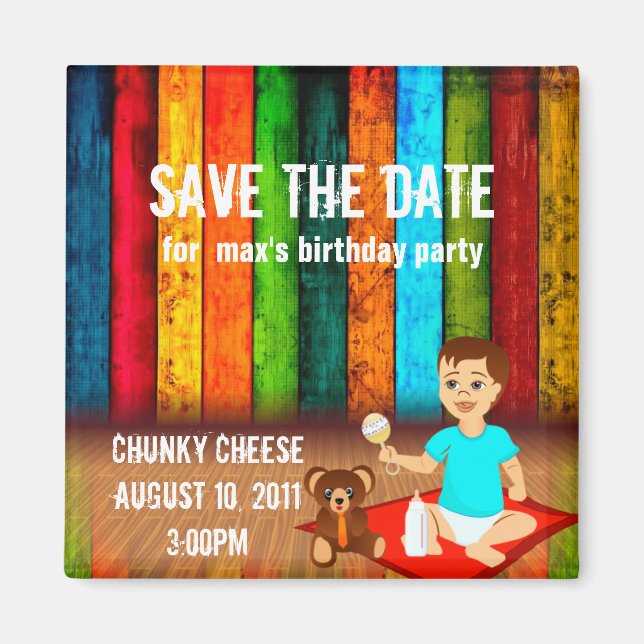 Birthday Party Save The Date Magnet (Front)