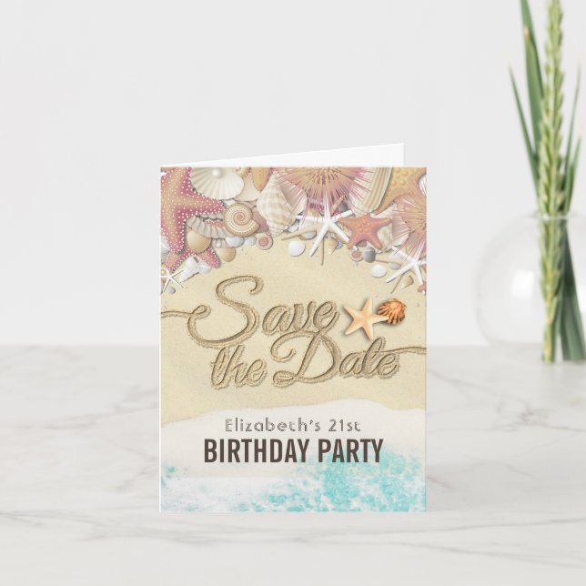 Birthday Party Save The Date Summer Beach Starfish Invitation (Front)