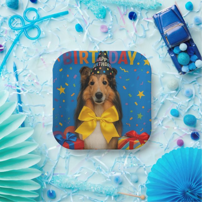 Birthday Party Sheltie Paper Plate (Party)