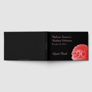 Birthday Party Sign-In Book, Coral Pink Rose Guest Book