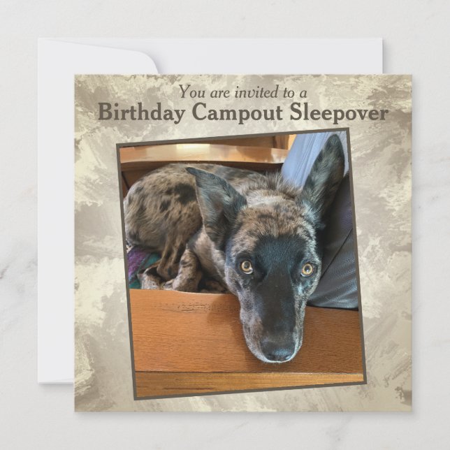Birthday Party Sleepover Custom Photo Template (Front)