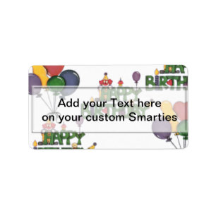 Birthday Party Smartie Candy wrappers Labels