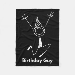 Birthday Party Smile Face Funny Cute Birthday Guy Fleece Blanket