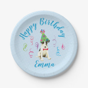 Birthday Party Smooth Fox Terrier Paper Plate