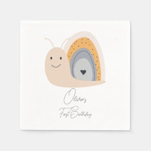 Birthday Party Snail Rainbow Rain Napkin