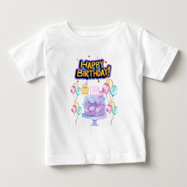 Birthday party Sparkle  Baby Girl t shirt (Front)