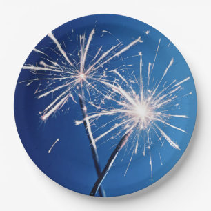 Birthday Party Sparklers Paper Plate