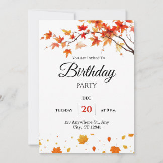 Birthday party spring flowers invitation