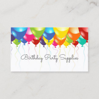 Birthday Party Supplies Balloon Business Card