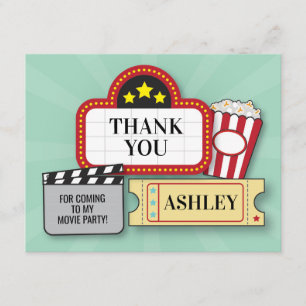 Birthday Party Thank You Movie Film Ticket Popcorn