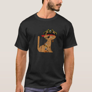 Birthday Party Themed Cute Cat Pirate Captain Men  T-Shirt