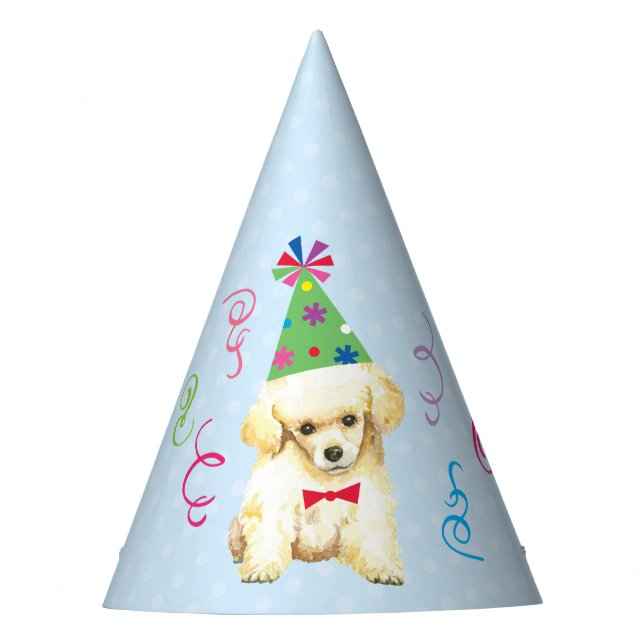 Birthday Party Toy Poodle Party Hat (Front)