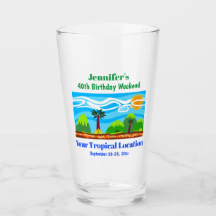 Birthday Party Trip Tropical Beach Vacation Pint Glass