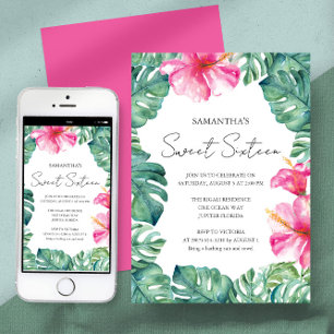 Birthday Party Tropical Aloha Theme Invitation