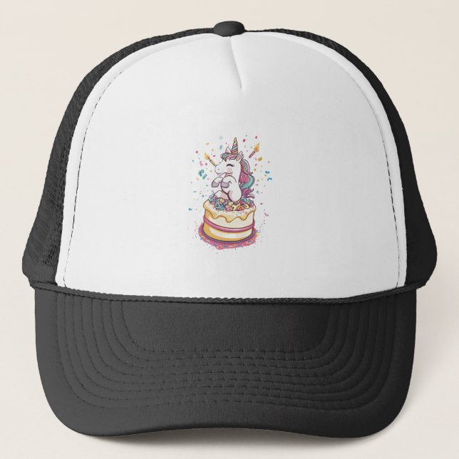 Birthday Party Unicorn (1) Trucker Hat (Front)
