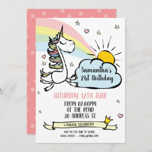 Birthday Party Unicorn Invitation