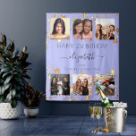 Birthday party violet gold photo friends tapestry<br><div class="desc">A gift from friends for a woman's 21st (or any age) birthday, celebrating her life with a collage of 6 of your high quality photos of her, her friends, family, interest or pets. Personalise and add her name, age 21 and your names. A modern violet background colour. Her name is...</div>