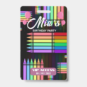 Birthday Party VIP Access Badge ID Badge