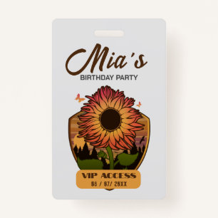 Birthday Party VIP Access Badge ID Badge