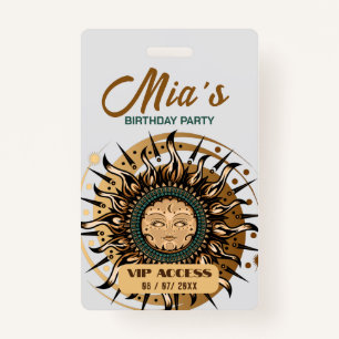 Birthday Party VIP Access Badge ID Badge