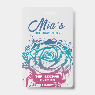 Birthday Party VIP Access Badge ID Badge