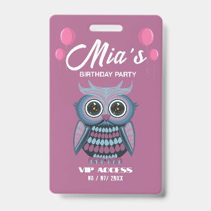 Birthday Party VIP Access Badge ID Badge