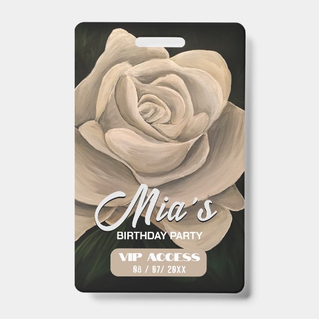 Birthday Party VIP Access Badge ID Badge (Front)
