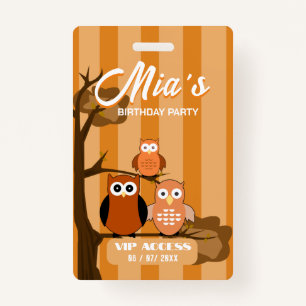 Birthday Party VIP Access Badge ID Badge