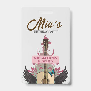 Birthday Party VIP Access Badge ID Badge