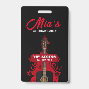 Birthday Party VIP Access Badge ID Badge