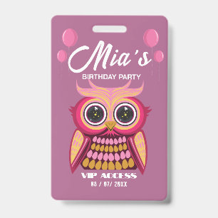 Birthday Party VIP Access Badge ID Badge