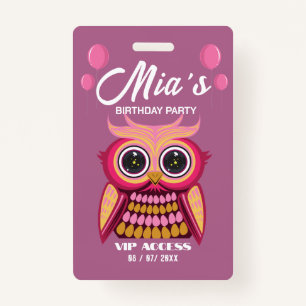 Birthday Party VIP Access Badge ID Badge