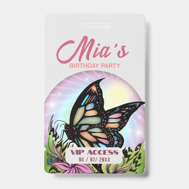 Birthday Party VIP Access Badge ID Badge (Front)