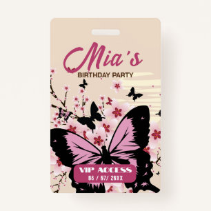 Birthday Party VIP Access Badge ID Badge