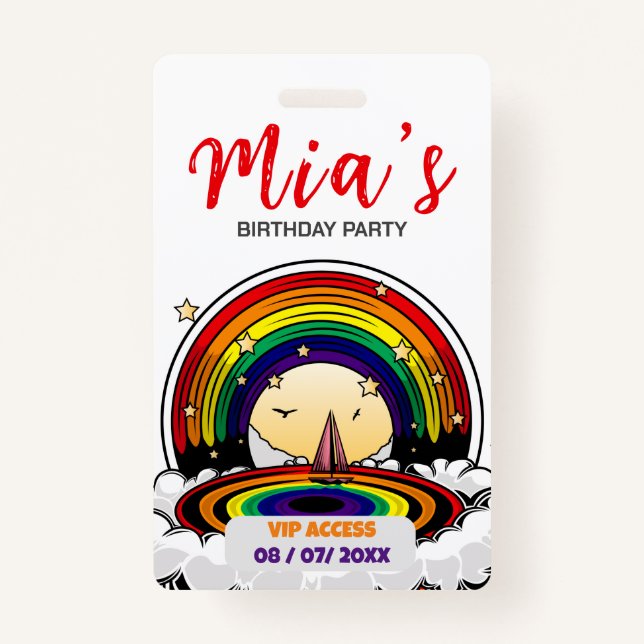 Birthday Party VIP Access Badge ID Badge (Front)