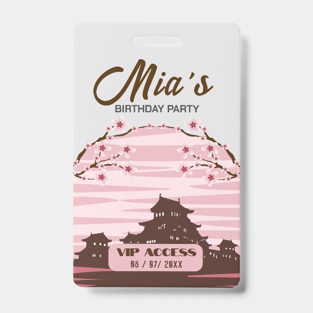Birthday Party VIP Access Badge ID Badge (Front)