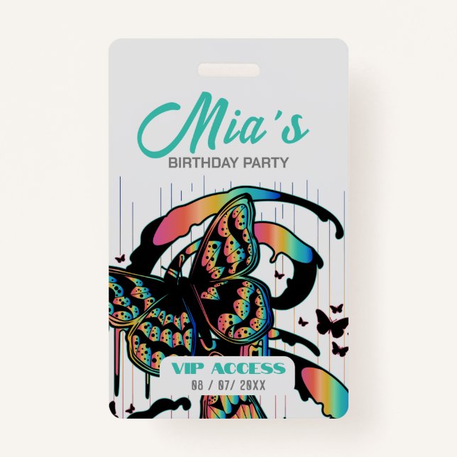 Birthday Party VIP Access Badge ID Badge (Front)