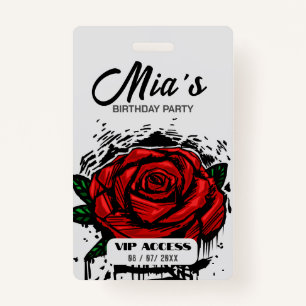 Birthday Party VIP Access Badge ID Badge