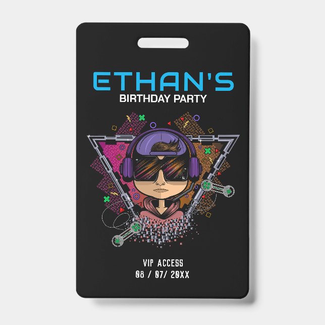 Birthday Party VIP Access ID Badge (Front)