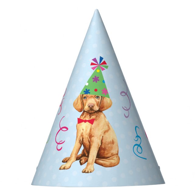 Birthday Party Vizsla Party Hat (Front)