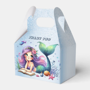 Birthday Party Watercolor Mermaid Sea Life Cute Favour Box