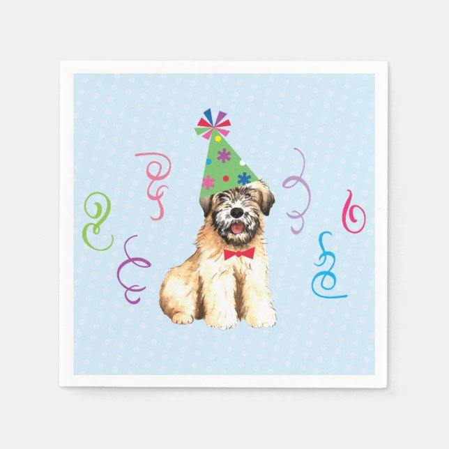 Birthday Party Wheaten Terrier Napkins (Front)