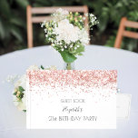Birthday party white rose gold name guest book<br><div class="desc">A guestbook for a feminine and glamourous 50th (or any age) birthday.  A white background with rose gold confetti. Personalise and add a name and age 50. The name is written with a modern hand lettered style script. 
Spine: add your own text.</div>